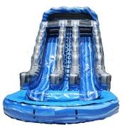 19 ft Dual Lane BLUE/GRAY Waterslide 19 ft Dual Lane BLUE/GRAY Waterslide
